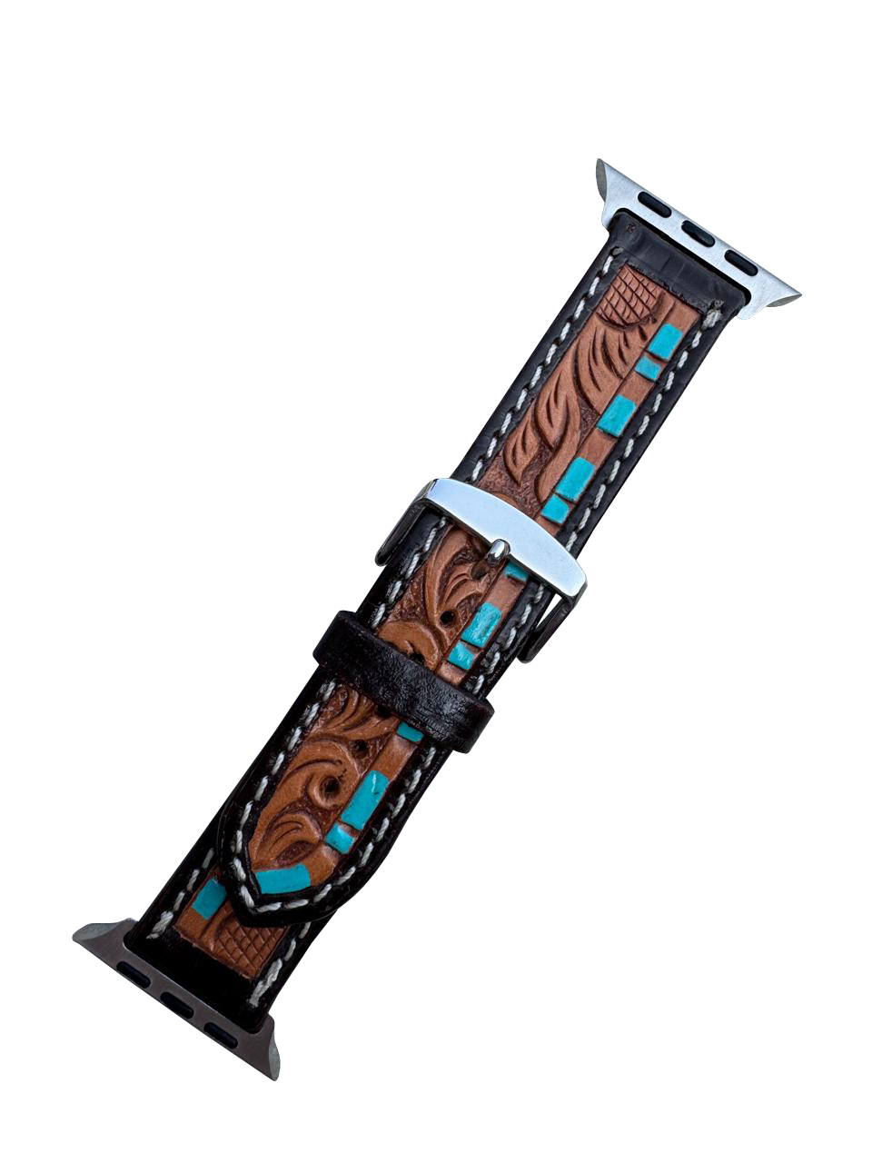 Apple Watch Band - Turquoise Tooled 38/40/41-Western Culture Leather