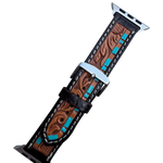 Apple Watch Band - Turquoise Tooled 38/40/41-Western Culture Leather