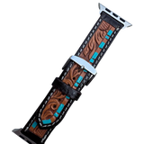 Apple Watch Band - Turquoise Tooled 38/40/41-Western Culture Leather
