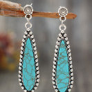 Stacey - Oval Drop Earring-Western Culture Leather