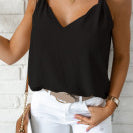 Black V Neck Singlet Top-Western Culture Leather