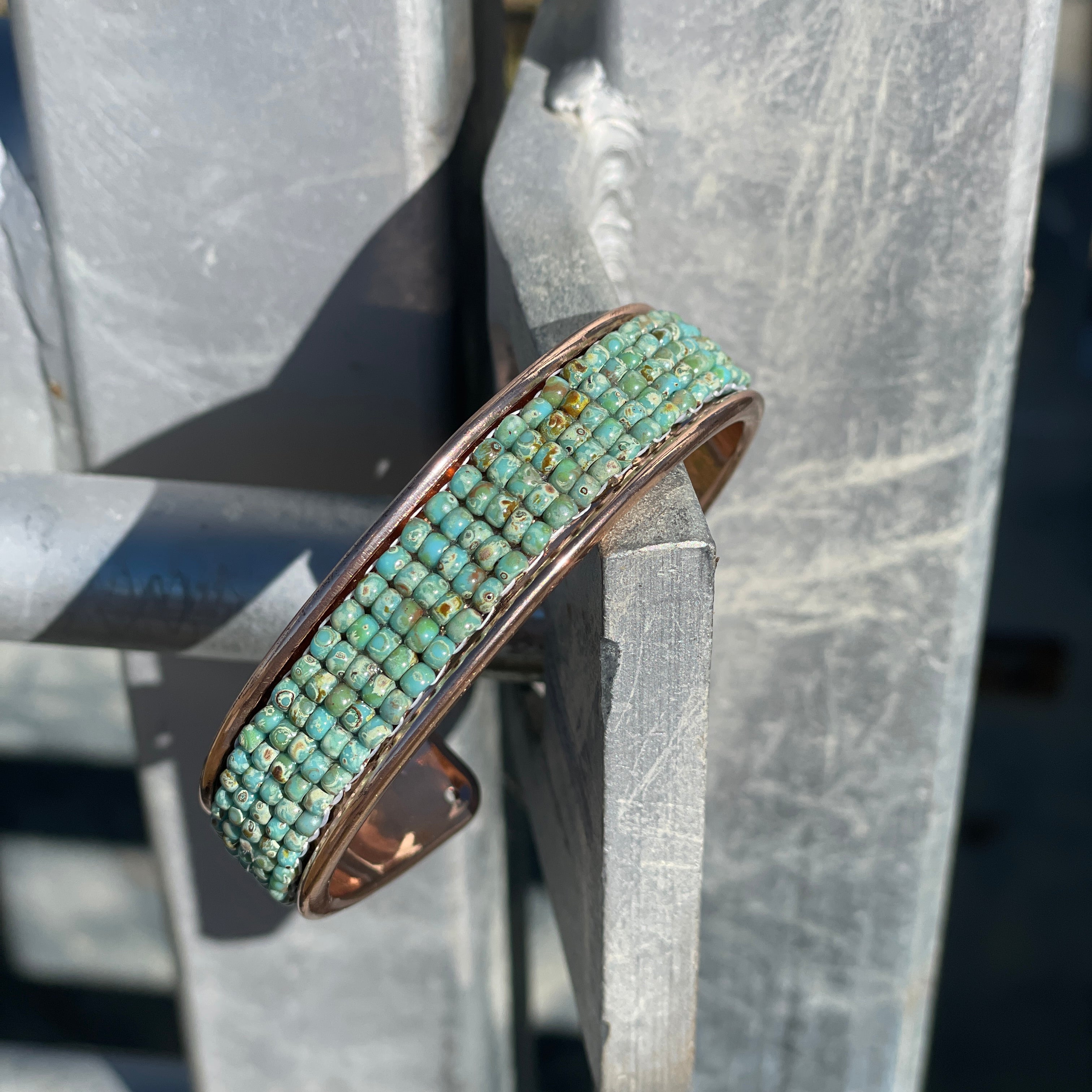 Beaded cuff-Western Culture Leather