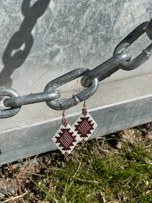 Beaded Diamond Earring-Western Culture Leather