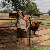 Katie Fly Ladies Crop Blouse-Western Culture Leather