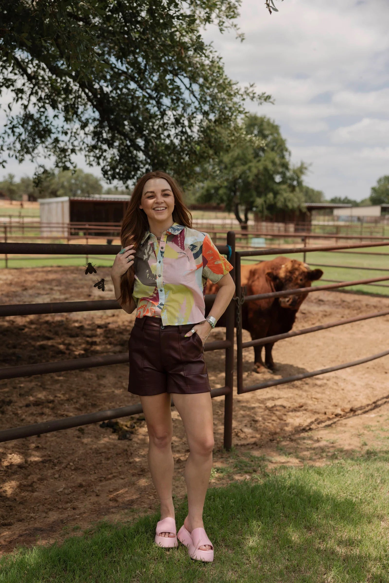 Katie Fly Ladies Crop Blouse-Western Culture Leather