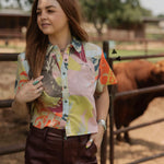 Katie Fly Ladies Crop Blouse-Western Culture Leather