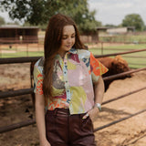 Katie Fly Ladies Crop Blouse-Western Culture Leather