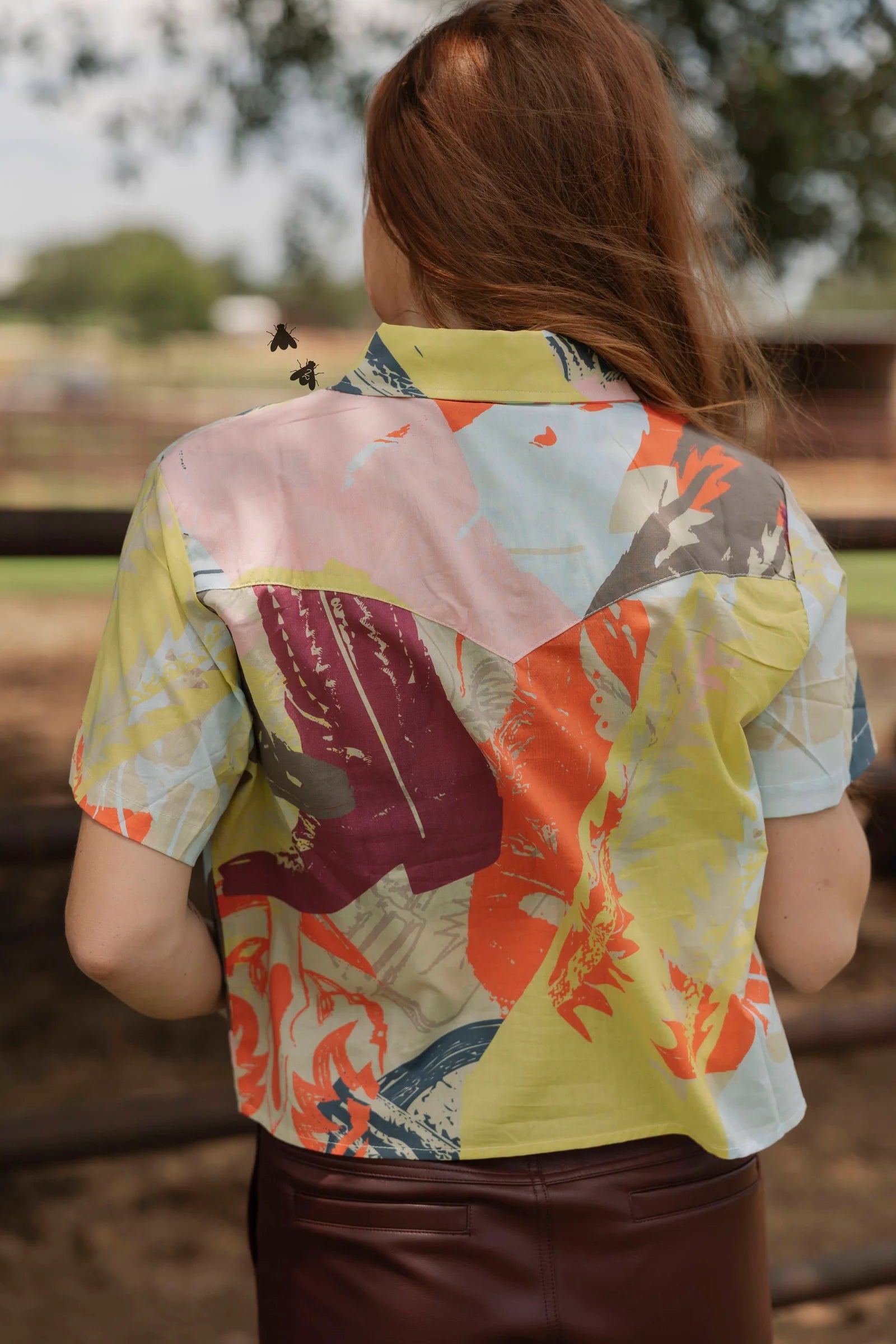 Katie Fly Ladies Crop Blouse-Western Culture Leather