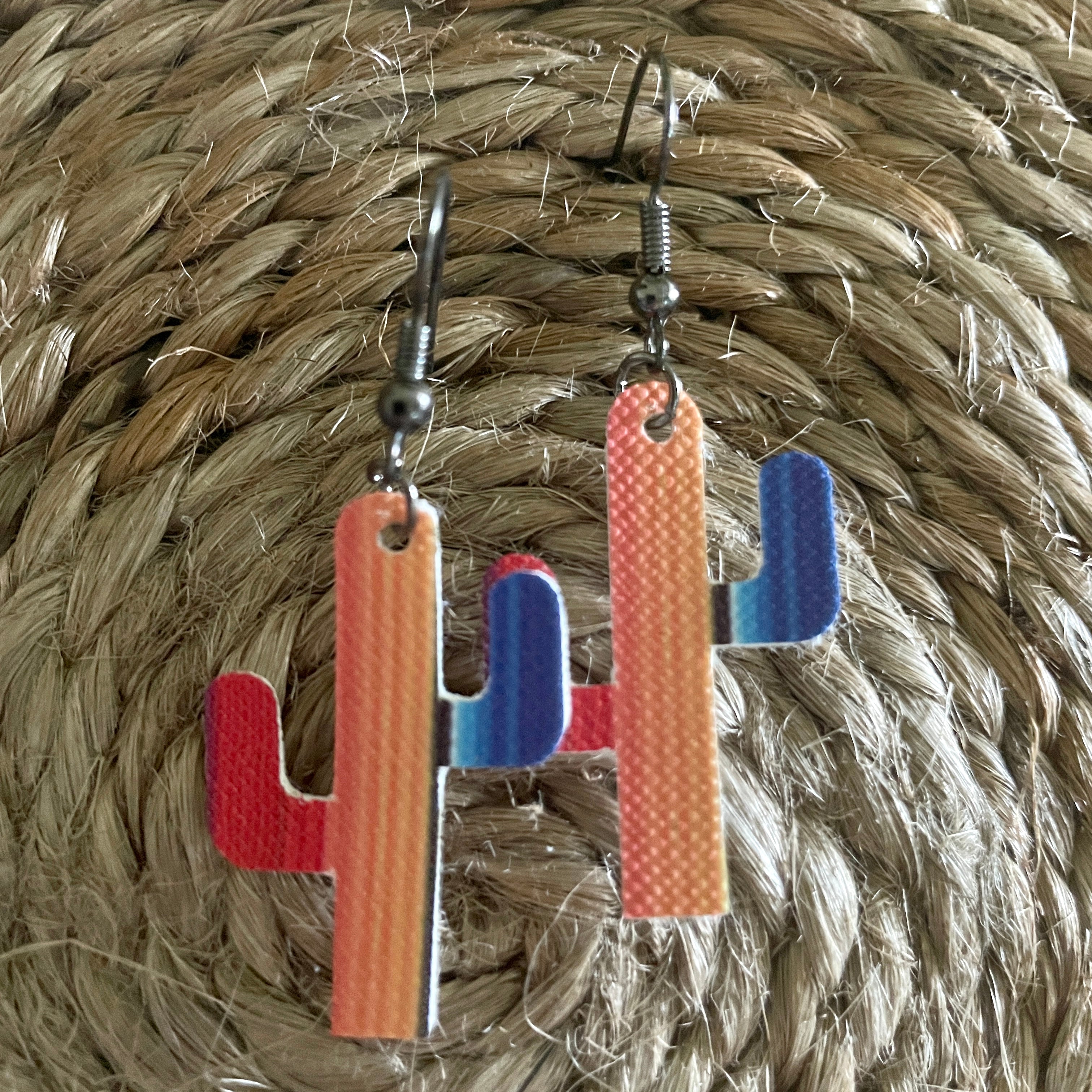 Cactus earrings-Western Culture Leather