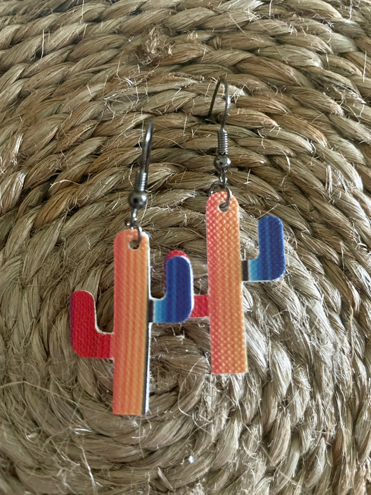 Cactus earrings-Western Culture Leather