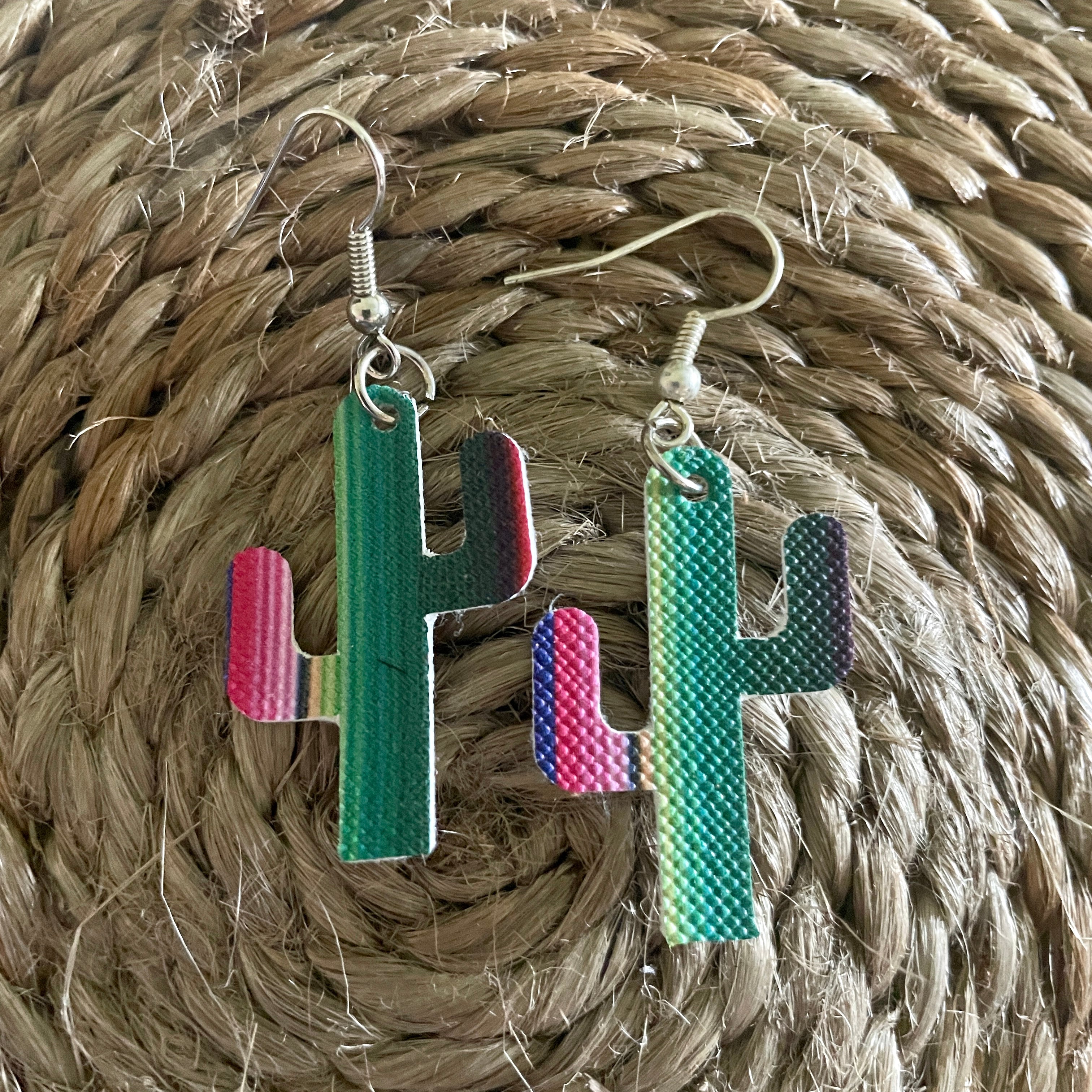 Cactus earrings-Western Culture Leather