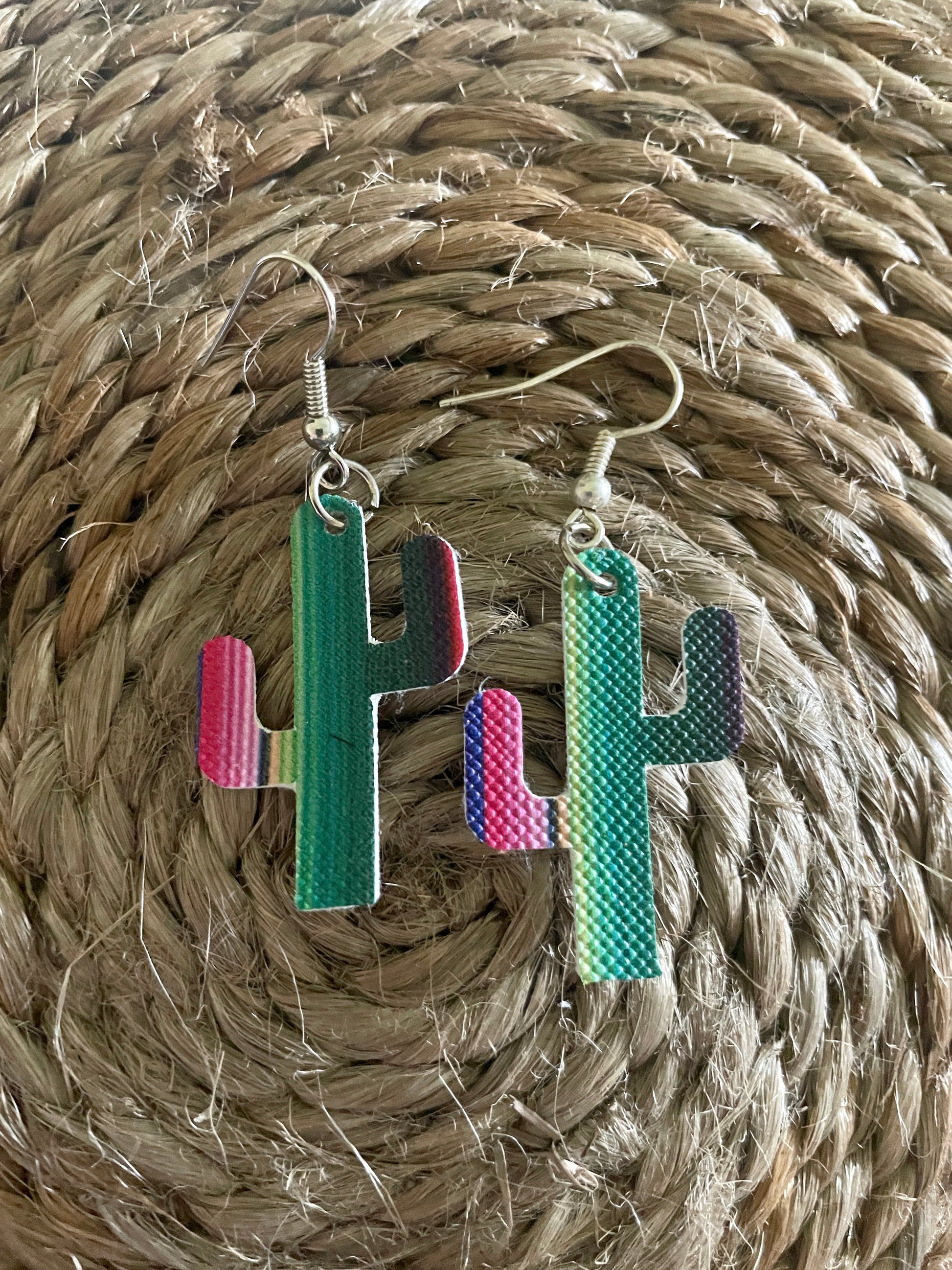 Cactus earrings-Western Culture Leather