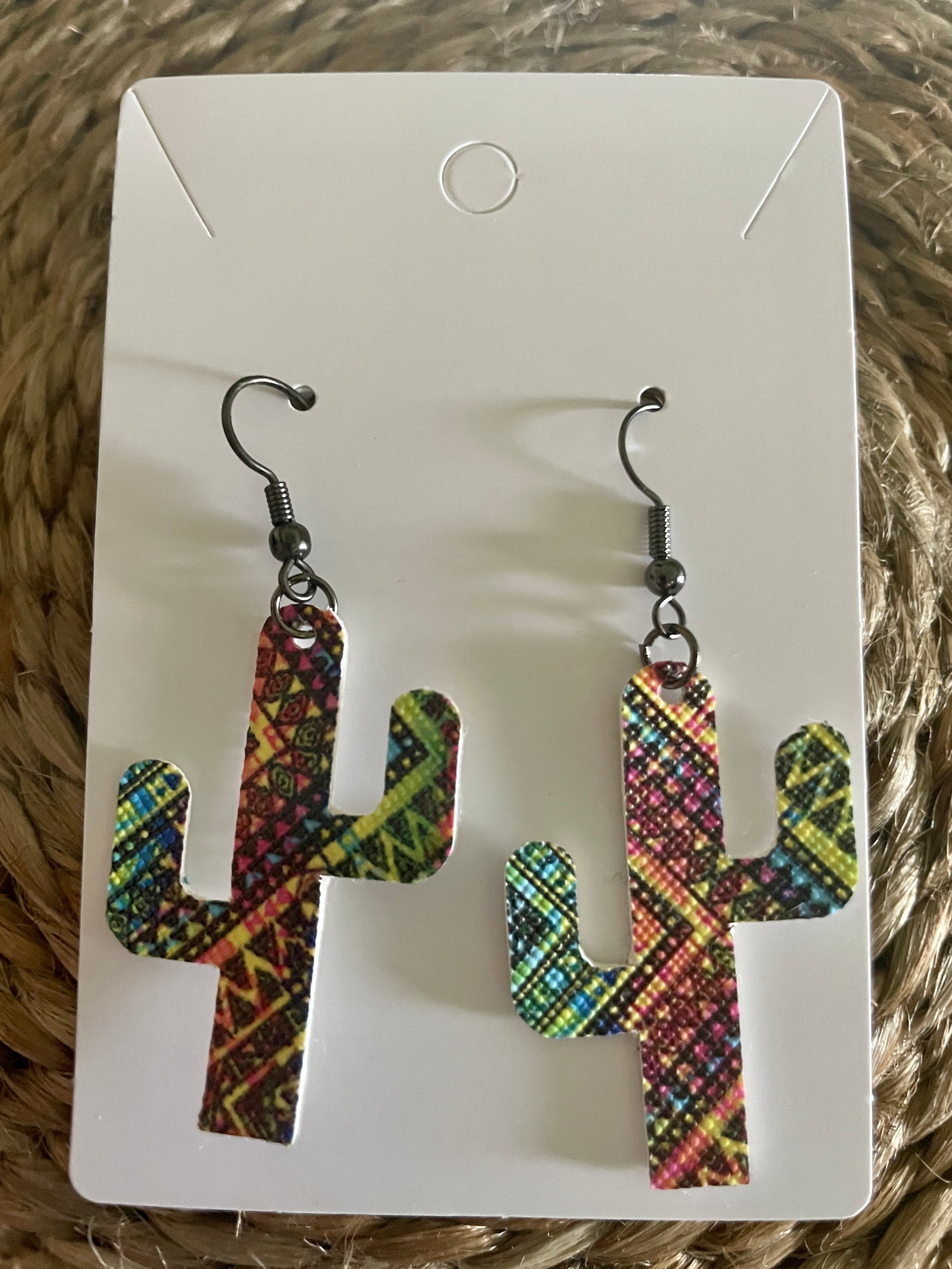 Cactus earrings-Western Culture Leather