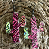 Cactus earrings-Western Culture Leather