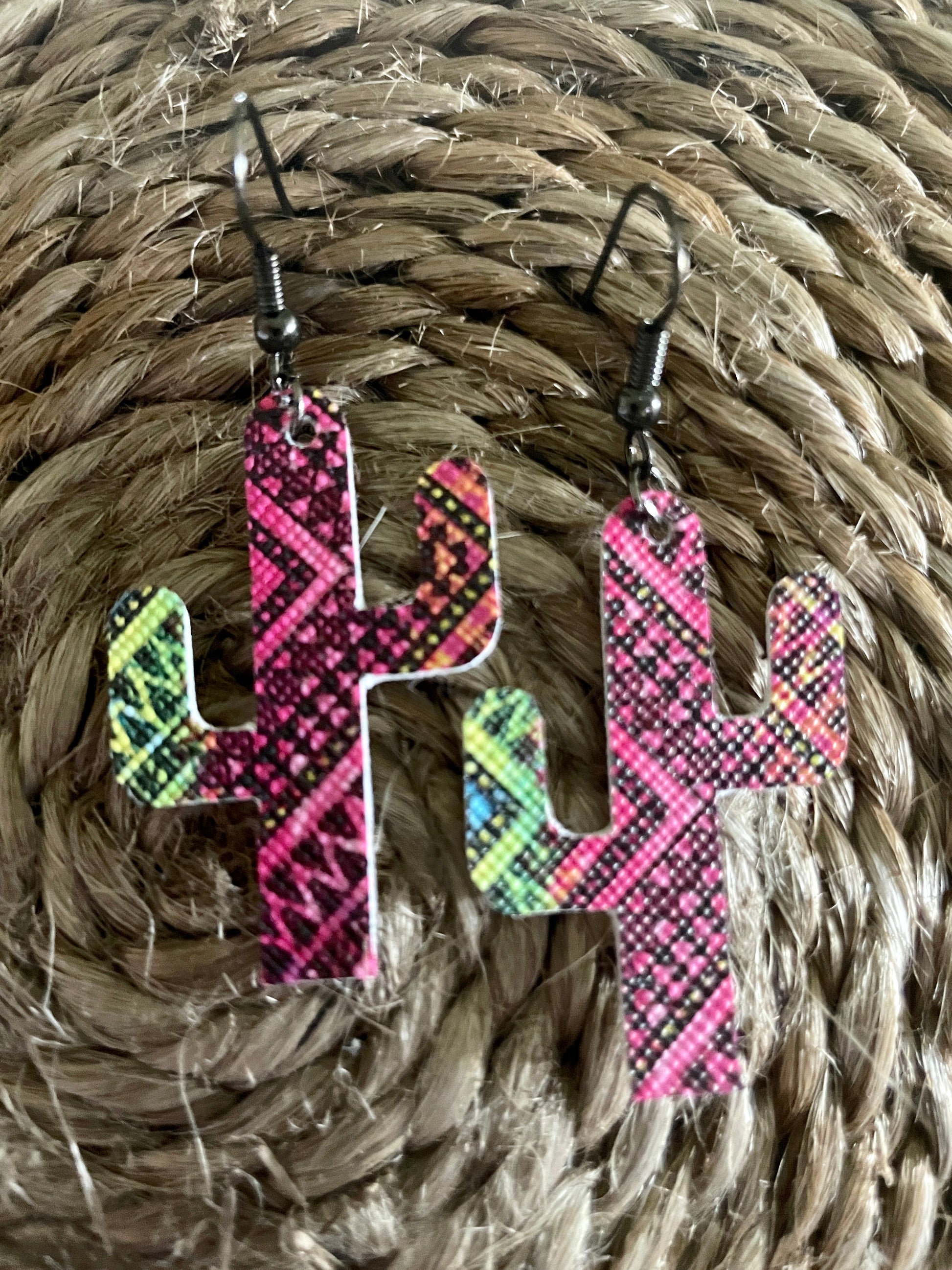 Cactus earrings-Western Culture Leather