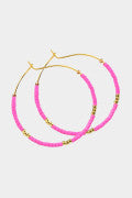 Pink Rose Hoop Earrings-Western Culture Leather