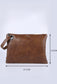 Vintage Brown Leather Look Oversized Clutch-Western Culture Leather