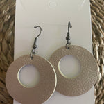 White pearl leatherette Earrings-Western Culture Leather