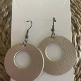 White pearl leatherette Earrings-Western Culture Leather
