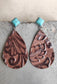 Turquoise Stud Teardrop Earring-Western Culture Leather