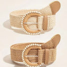 Elise - Elastic Straw Belt-Western Culture Leather