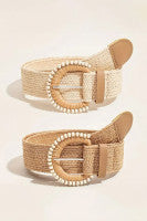 Elise - Elastic Straw Belt-Western Culture Leather