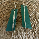 Emerald green leatherette earring-Western Culture Leather