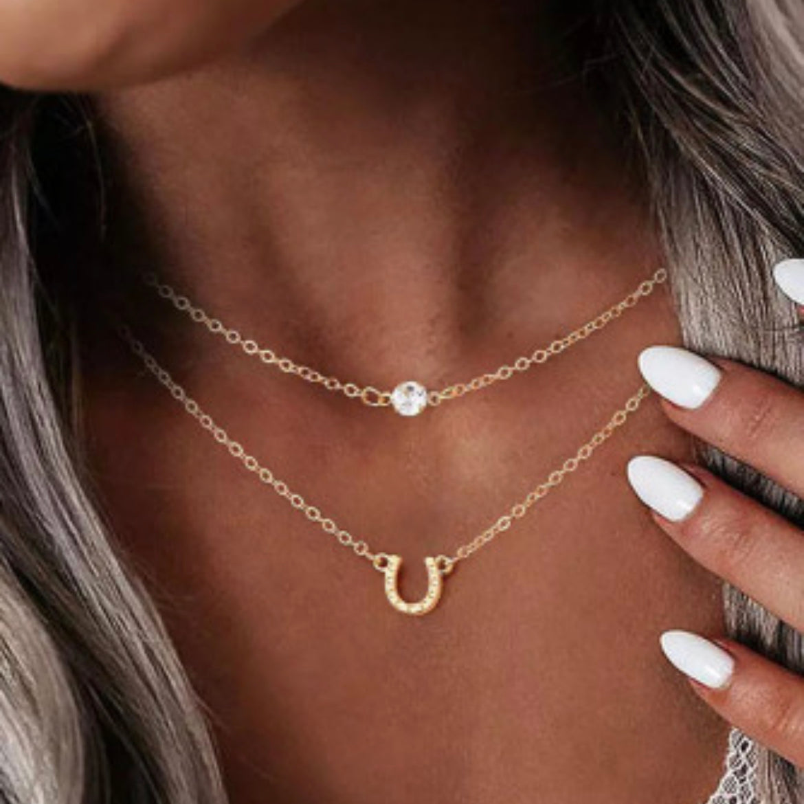 Horseshoe Layered Necklace-Western Culture Leather