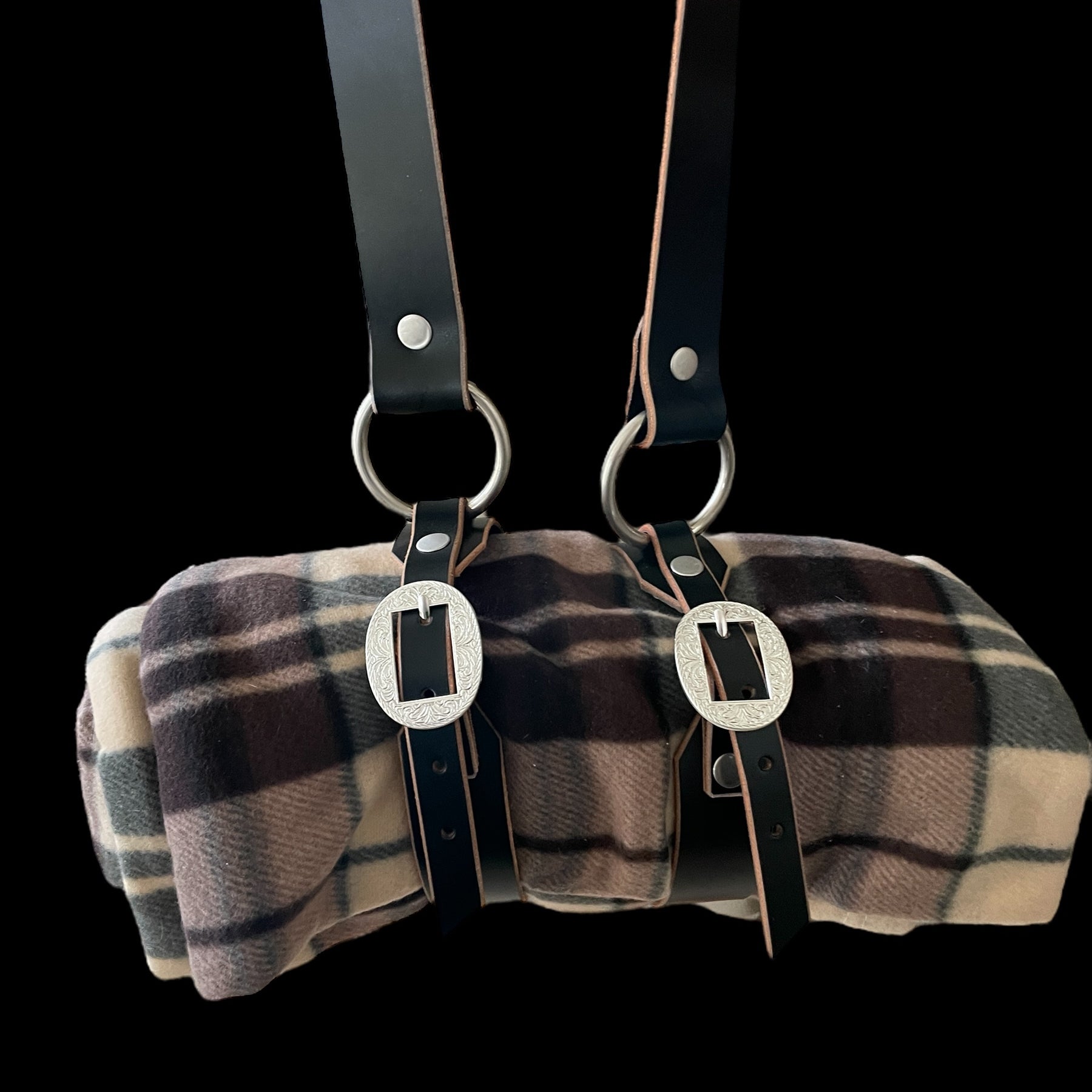 Leather Carry Picnic Blanket Roll-Western Culture Leather