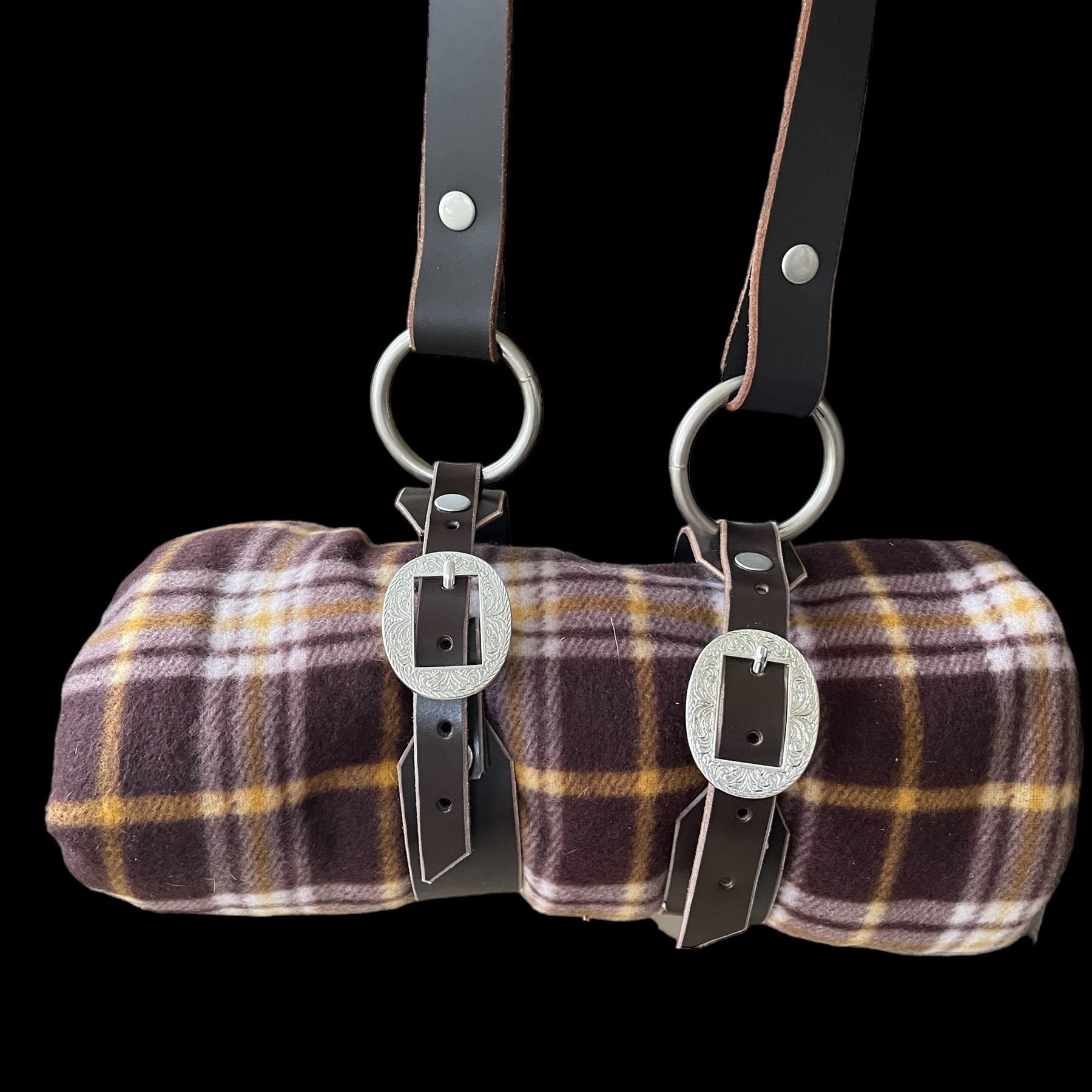 Leather Carry Picnic Blanket Roll-Western Culture Leather