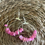 Pink coral hoop earring-Western Culture Leather