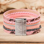 Pink Layered Wrap Cuff-Western Culture Leather