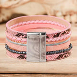 Pink Layered Wrap Cuff-Western Culture Leather