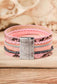 Pink Layered Wrap Cuff-Western Culture Leather