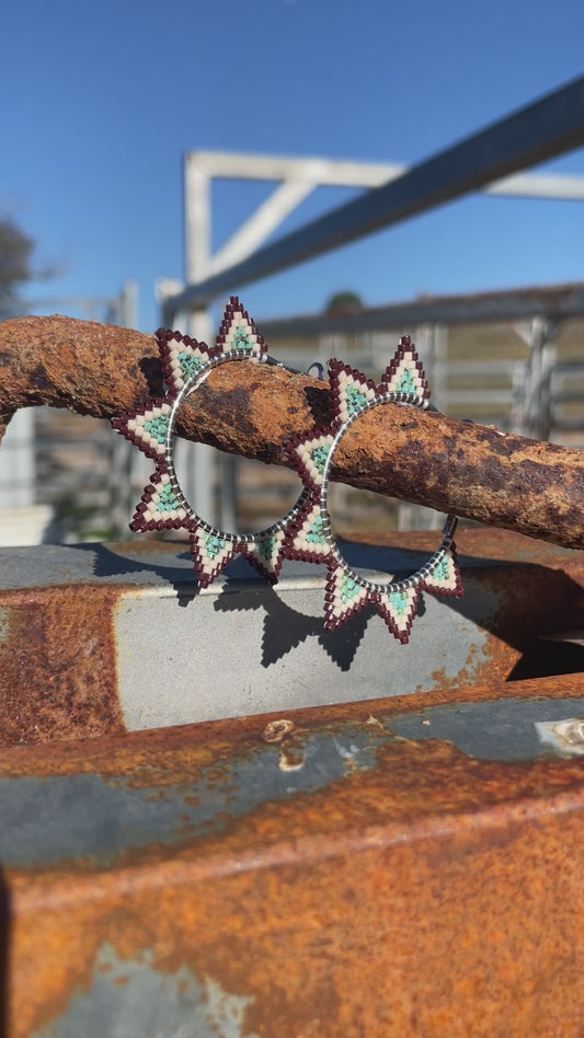 Triangle Beaded Hoop Earring