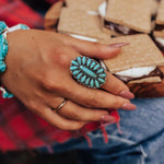 Oval Turquoise Ring-Western Culture Leather