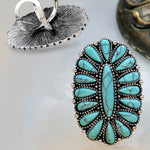 Oval Turquoise Ring-Western Culture Leather