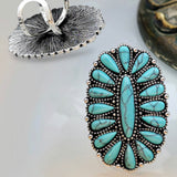 Oval Turquoise Ring-Western Culture Leather