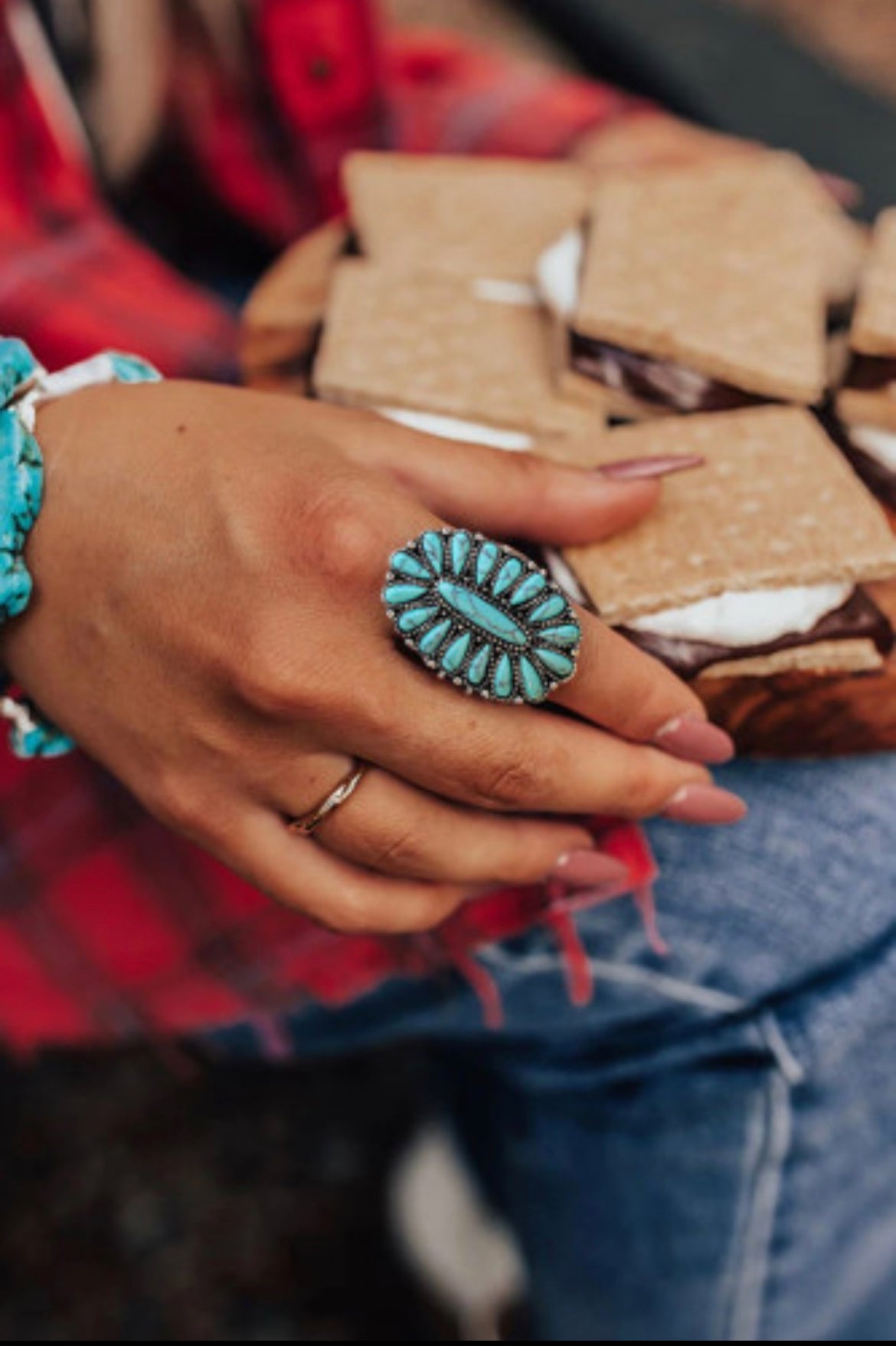 Oval Turquoise Ring-Western Culture Leather