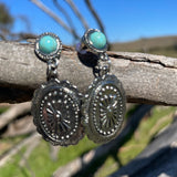 Turquoise stud concho earring-Western Culture Leather