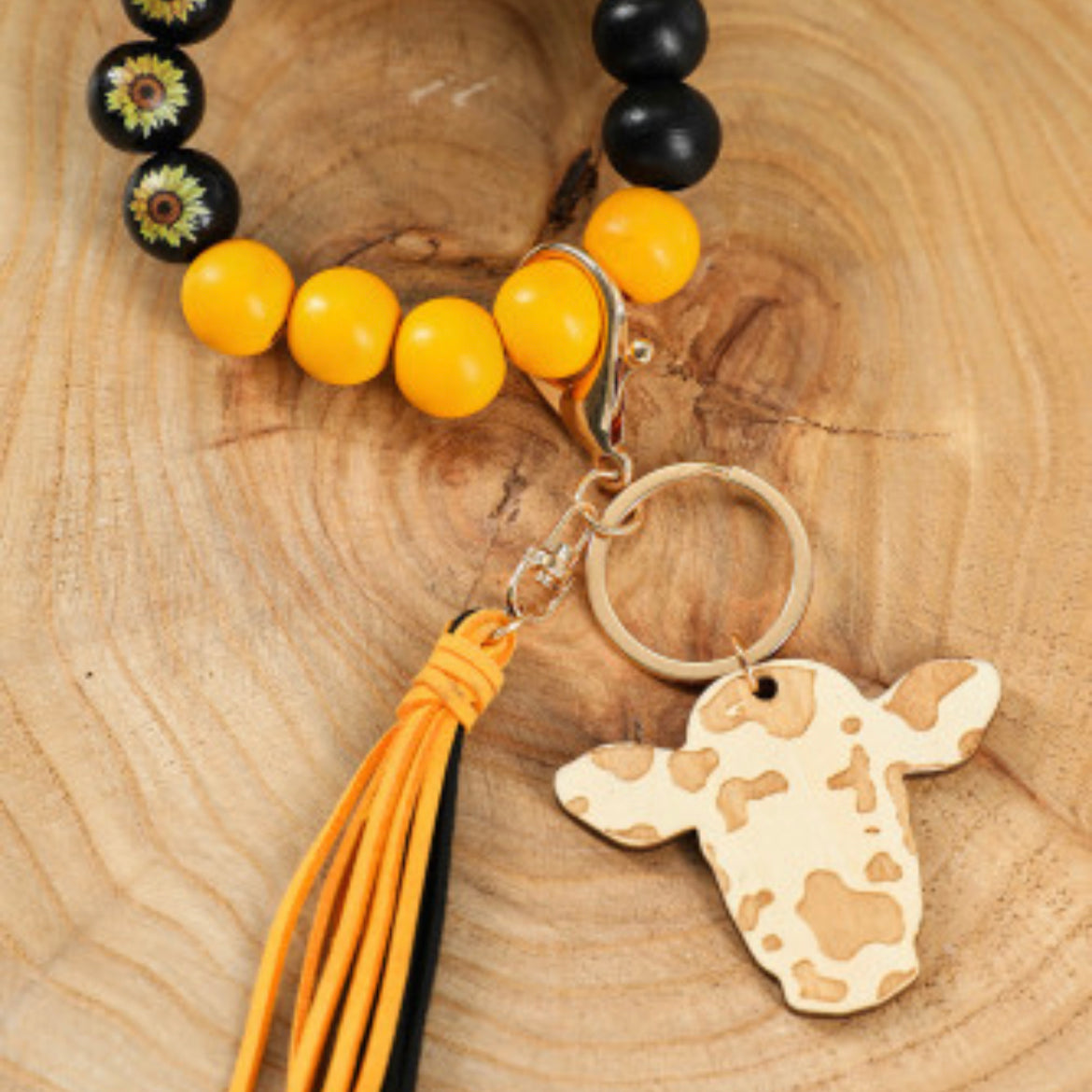 Beaded Key Wristlet Lanyard-Western Culture Leather