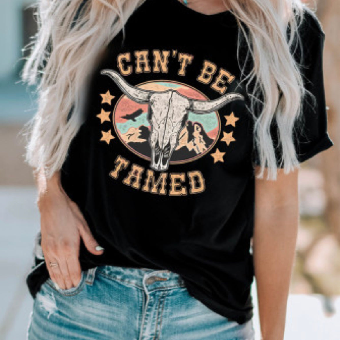 Can't Be Tamed Graphic Tee-Western Culture Leather