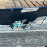 Turquoise Fan Stud-Western Culture Leather