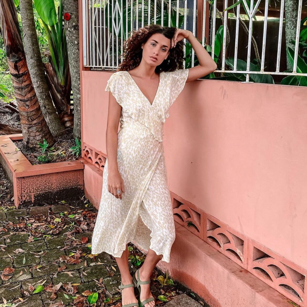 Leonie - Leopard Wrap dress-Western Culture Leather