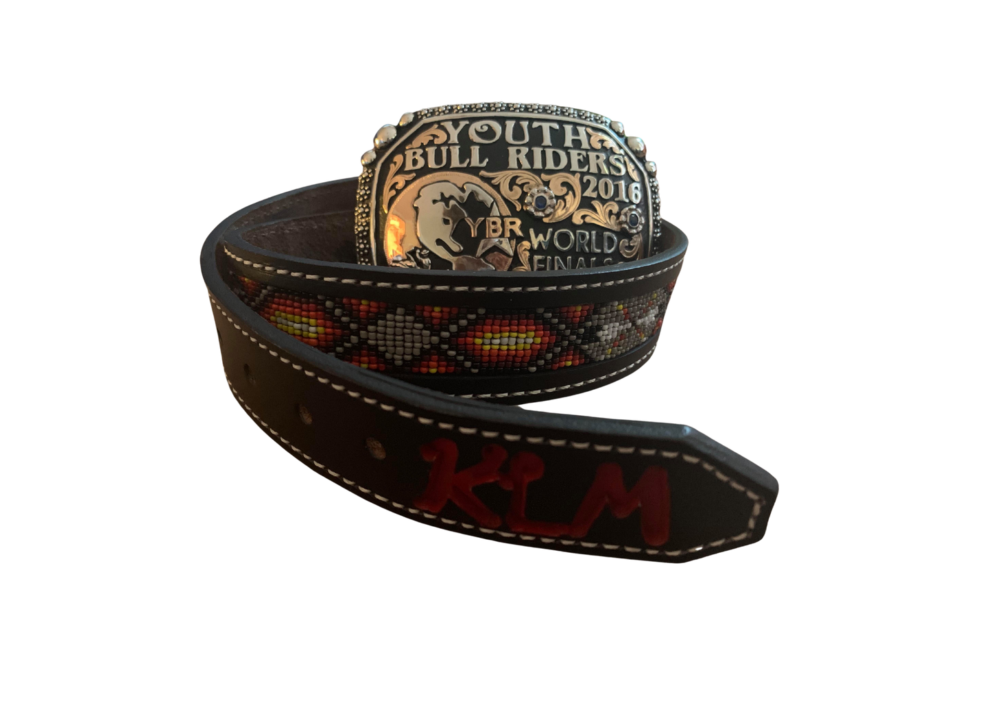 Custom Beaded Belt-Western Culture Leather