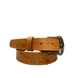 Delilah Flower stamped belt-Western Culture Leather