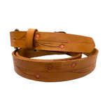 Delilah Flower stamped belt-Western Culture Leather