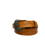 Delilah Flower stamped belt-Western Culture Leather