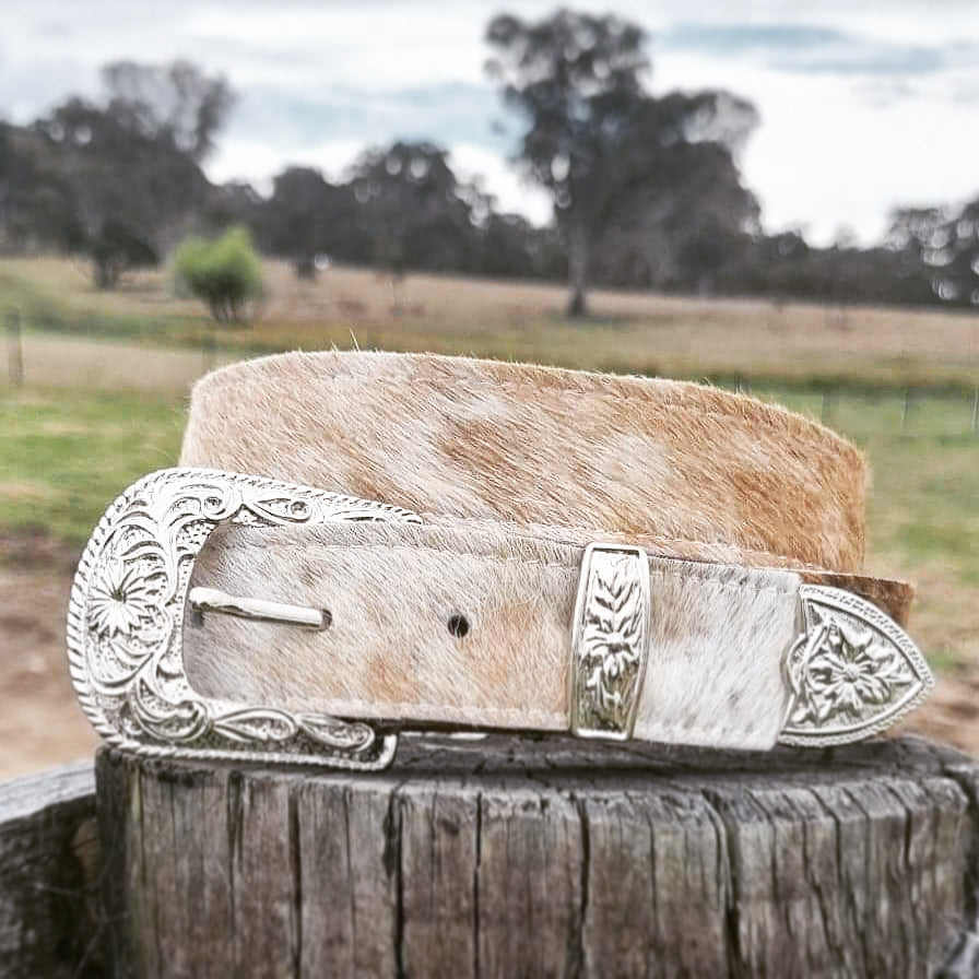 Harriet - Hair on Hide Belt-Western Culture Leather