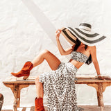 Safari skirt - Leopard print-Western Culture Leather